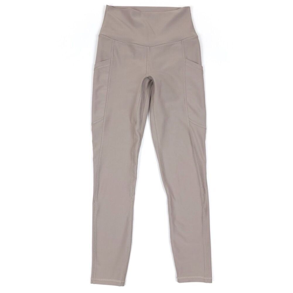 NEW Abercrombie YPB High Rise Sculptlux 7/8 Pocket Legging Taupe Women XS Short